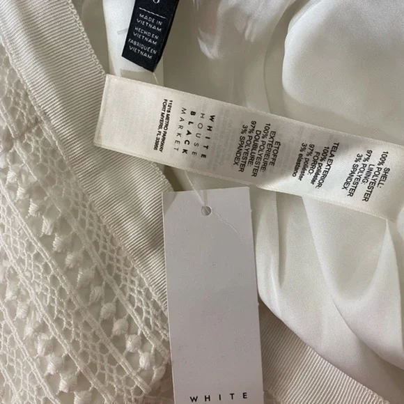 WHBM size 6 white fringe 2 piece skirt top set - Picture 12 of 14